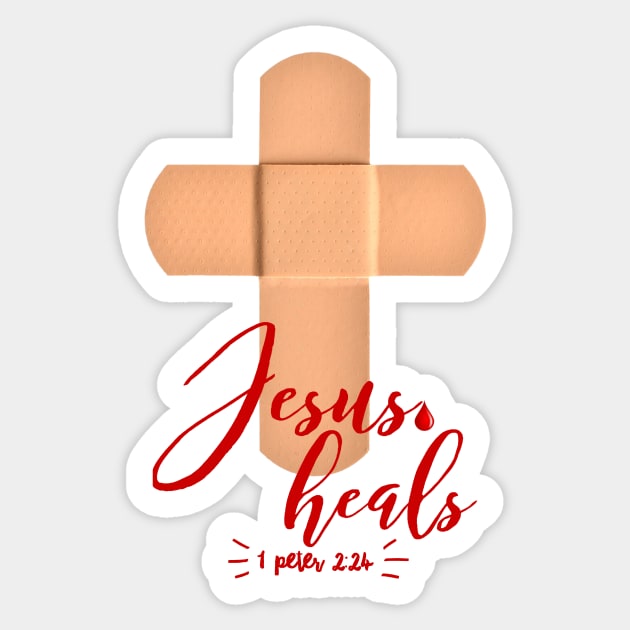 Jesus Heals Sticker by mikepod